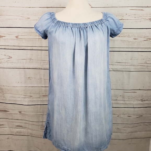 Cloth & Stone Chambray Denim off Shoulder Dress - Picture 3 of 8